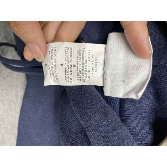 Champion Reverse Weave Hoodie Mens Medium Navy Blue Pullover Sweatshirt GF68 - Picture 8 of 10